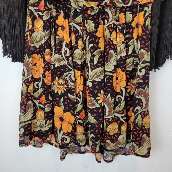 NWOT Verb by Pallavi Singhee Floral Fringe Mini Dress Size SP - Picture 9 of 15